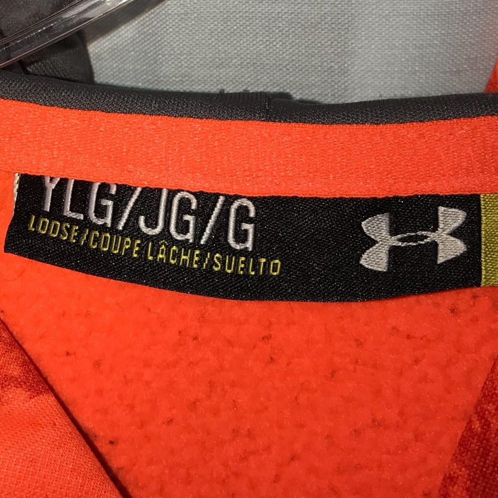 Under Armour - Bright Orange Hoodie - Size YLG - Picture 3 of 4